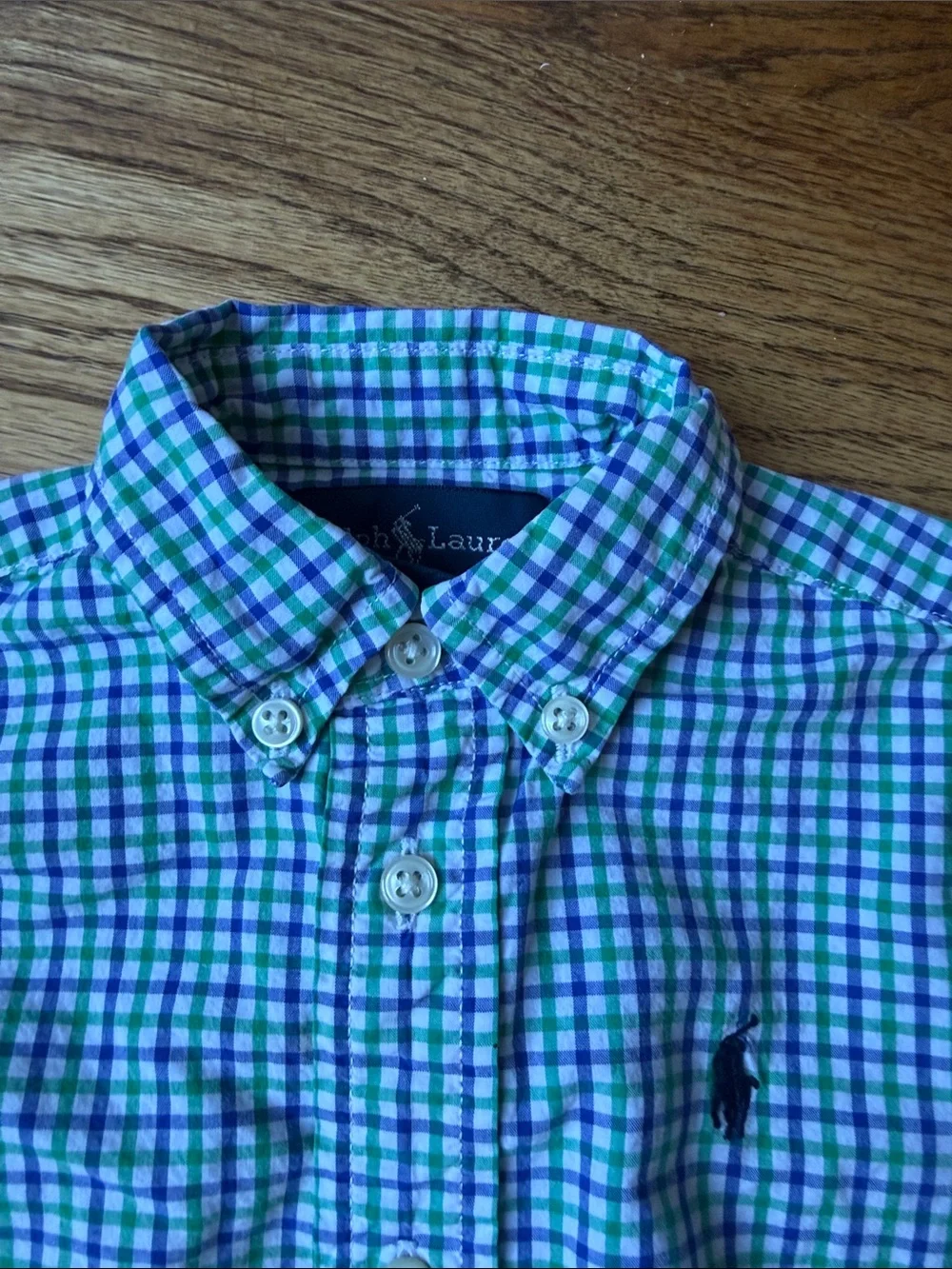 Ralph Lauren Green & Blue Plaid Button-Down Shirt